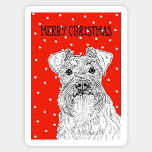 Schnauzer Christmas Greeting Sticker